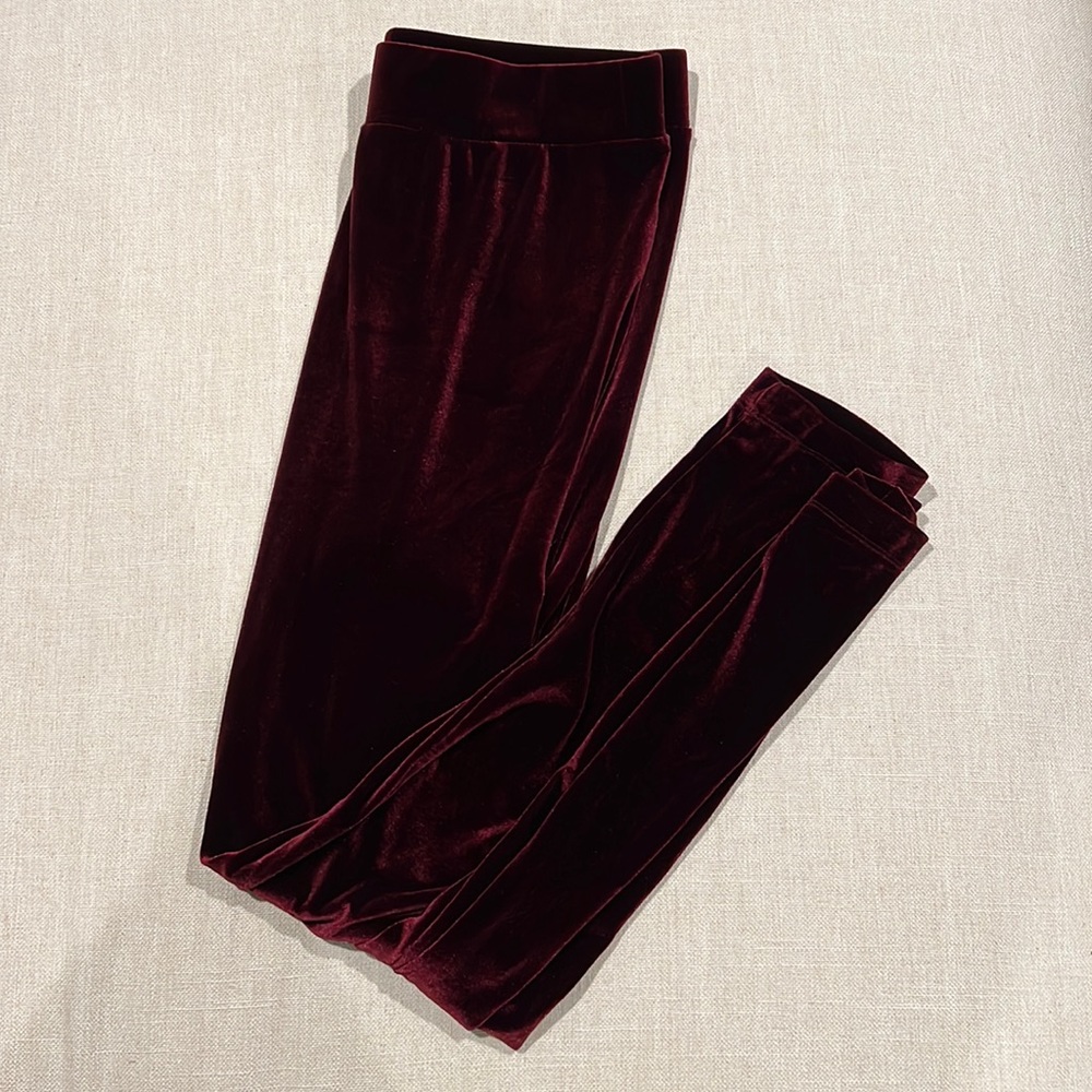 Crushed Velvet Maroon Leggings
